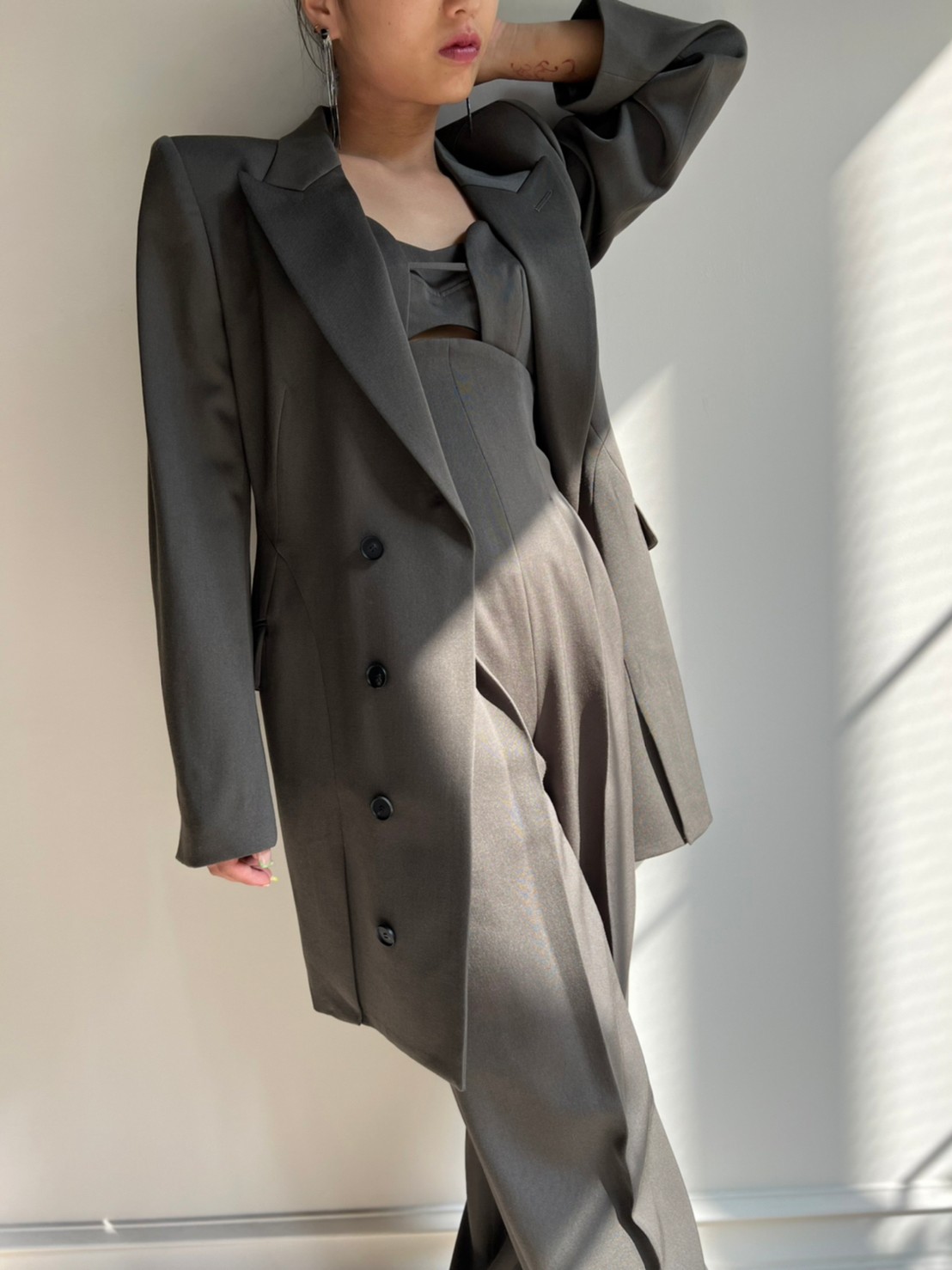 FETICO / WOOL BARATHEA BLAZER DRESS-